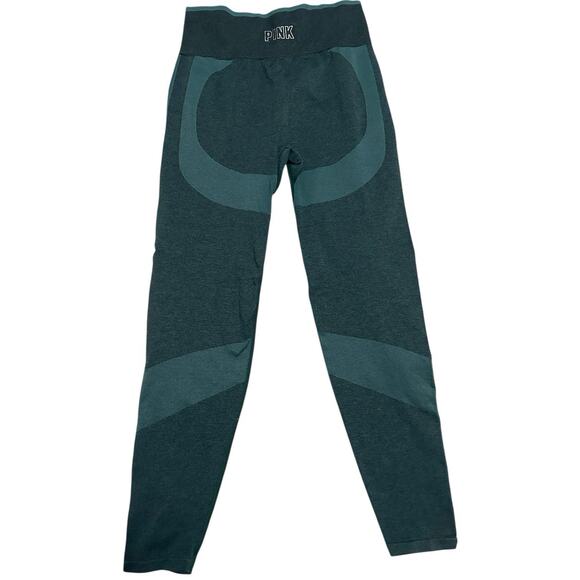 PINK Victoria’s Secret M Green Seamless Leggings High Waist Full Length Yoga - Picture 2 of 8